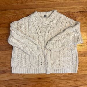 Aerie Cable Knit Sweater - Cream